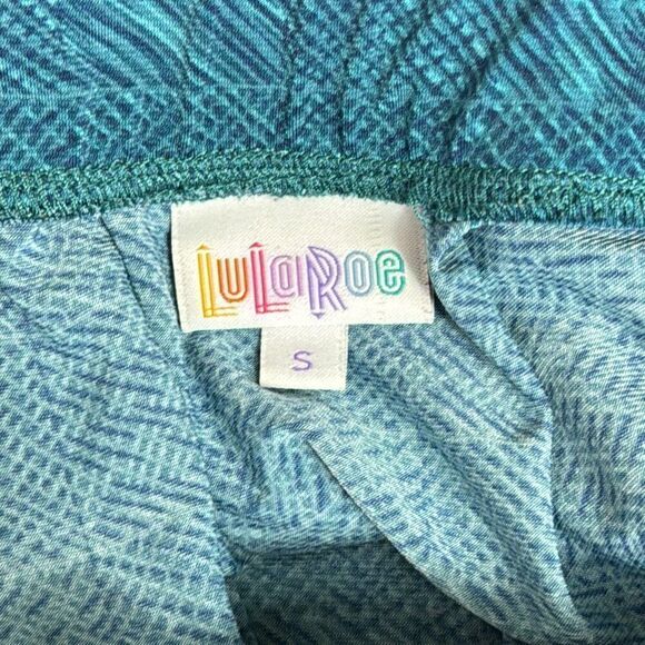 LuLaRoe Skirt Womens Small Pleated Midi Striped Pull On A Line Pocket Blue Teal - Picture 7 of 9